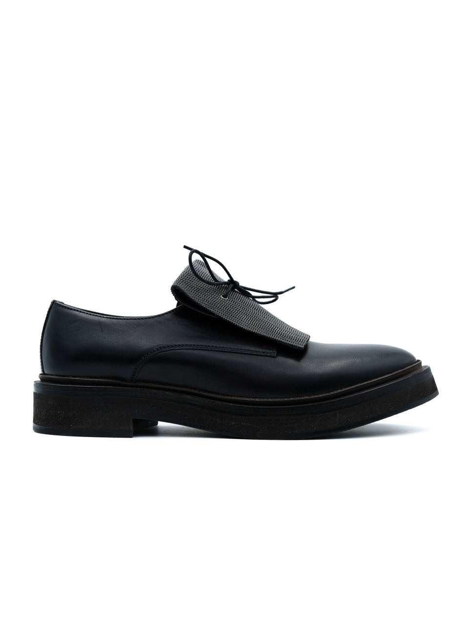 BRUNELLO CUCINELLI Черные кожаные ботинки, фото 1