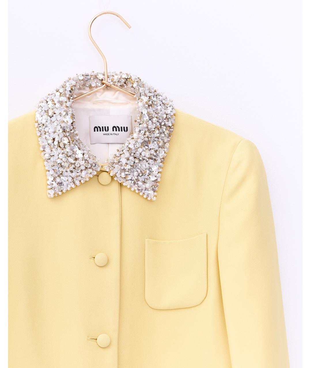 MIU MIU Желтый вискозный жакет/пиджак, фото 3