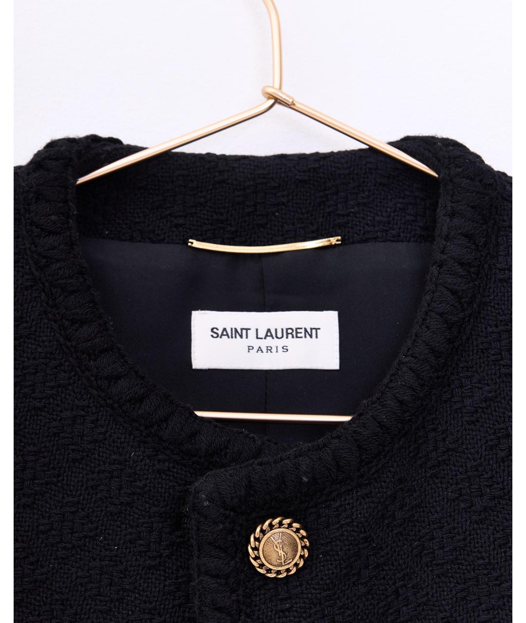 SAINT LAURENT Черный шерстяной жакет/пиджак, фото 8