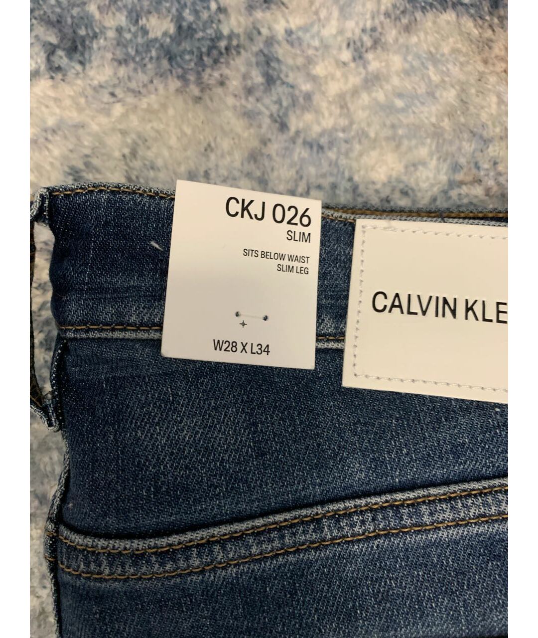 CALVIN KLEIN JEANS Синие хлопко-полиэстеровые джинсы скинни, фото 4