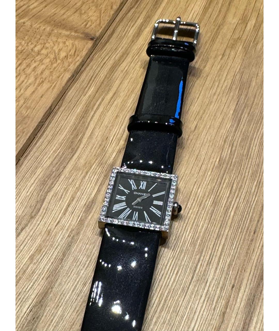 CHANEL Черные кожаные часы, фото 8