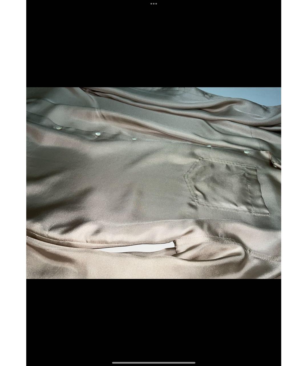 BRUNELLO CUCINELLI Бежевая шелковая блузы, фото 3