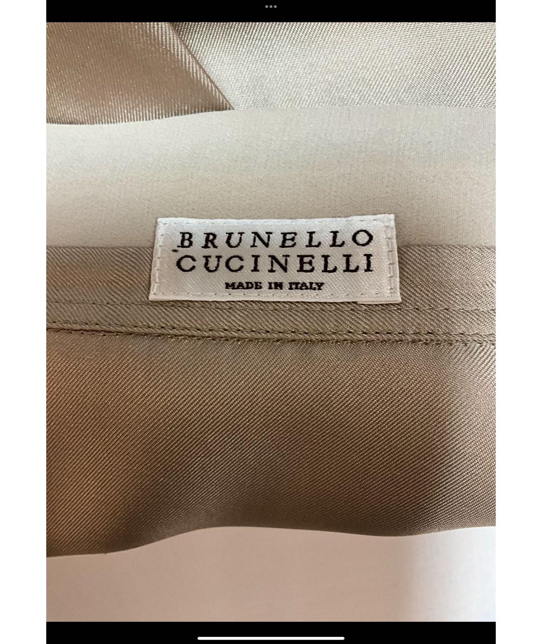 BRUNELLO CUCINELLI Бежевая шелковая блузы, фото 6