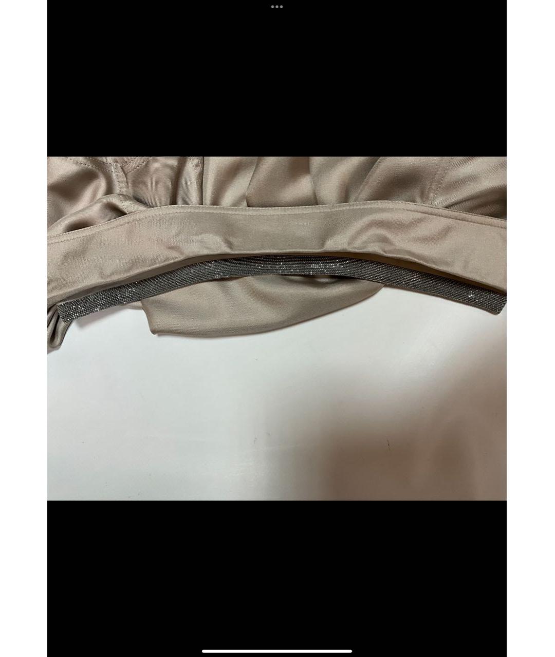 BRUNELLO CUCINELLI Бежевая шелковая блузы, фото 5