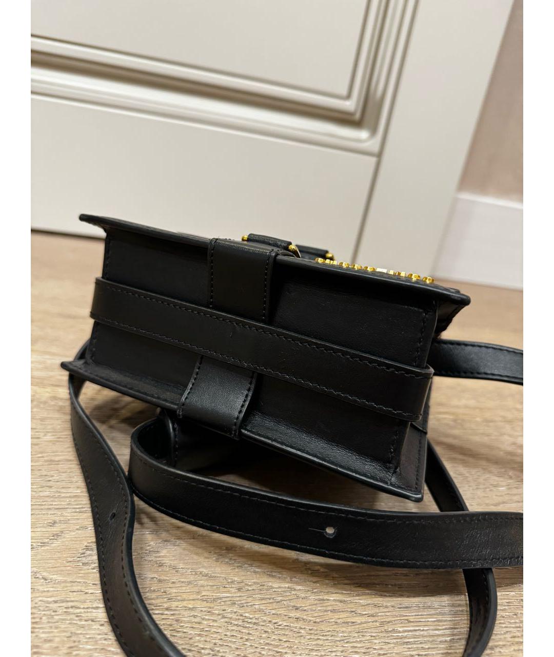 JACQUEMUS Черная кожаная сумка с короткими ручками, фото 5