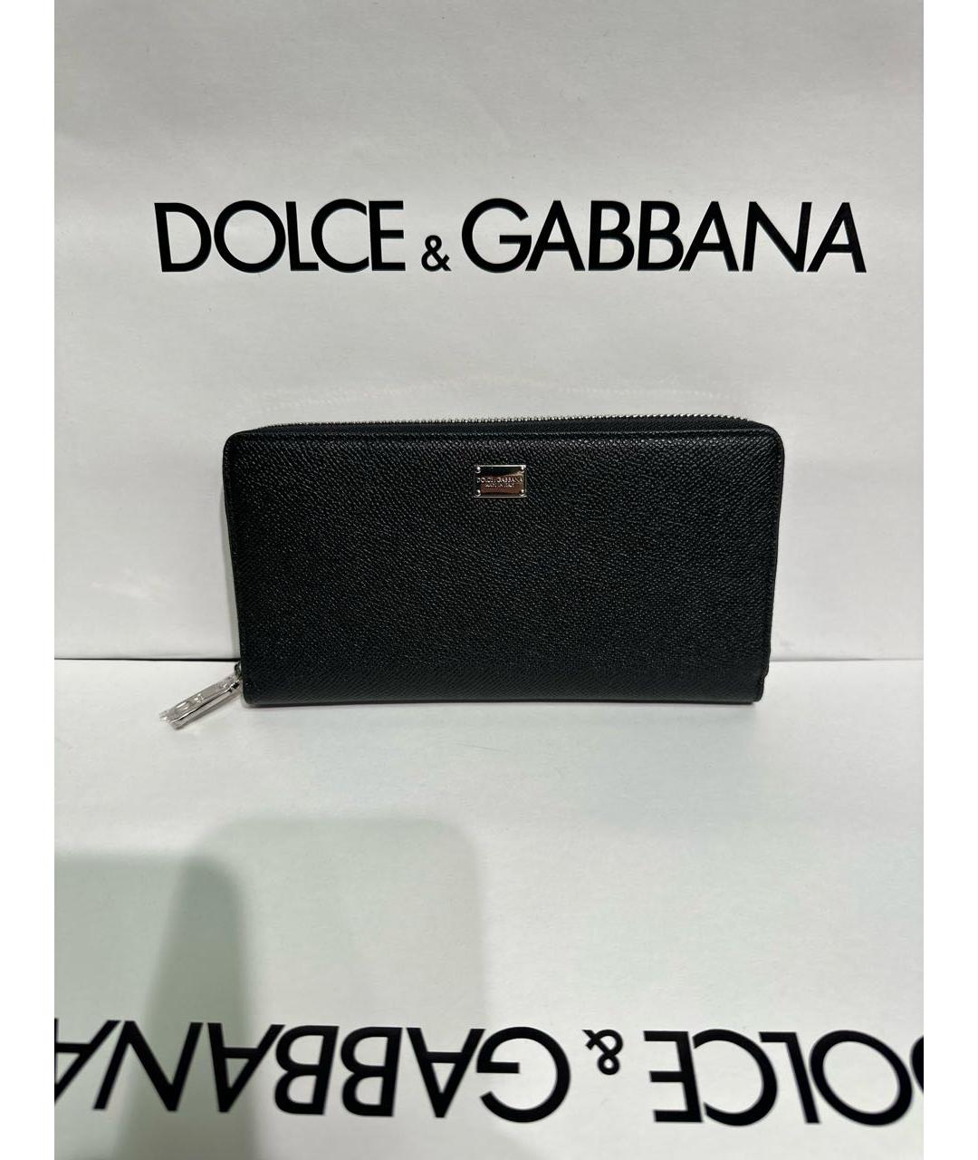 DOLCE&GABBANA Черный кожаный кошелек, фото 9