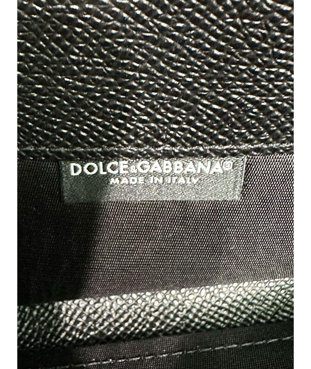 DOLCE&GABBANA Черный кожаный кошелек, фото 5