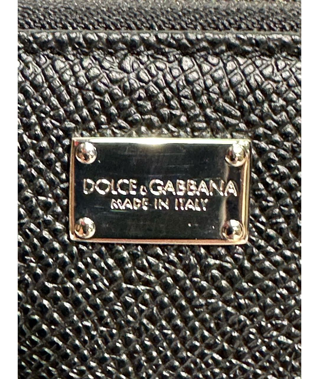 DOLCE&GABBANA Черный кожаный кошелек, фото 8