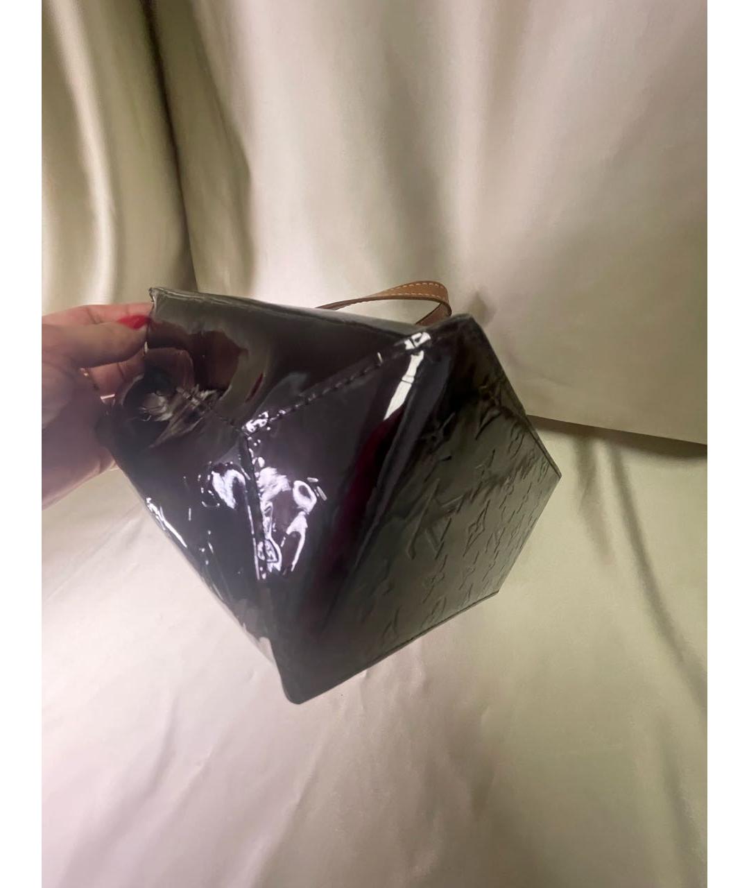 LOUIS VUITTON Бордовая сумка с короткими ручками из лакированной кожи, фото 7