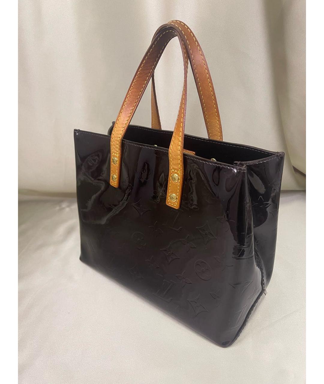 LOUIS VUITTON Бордовая сумка с короткими ручками из лакированной кожи, фото 5