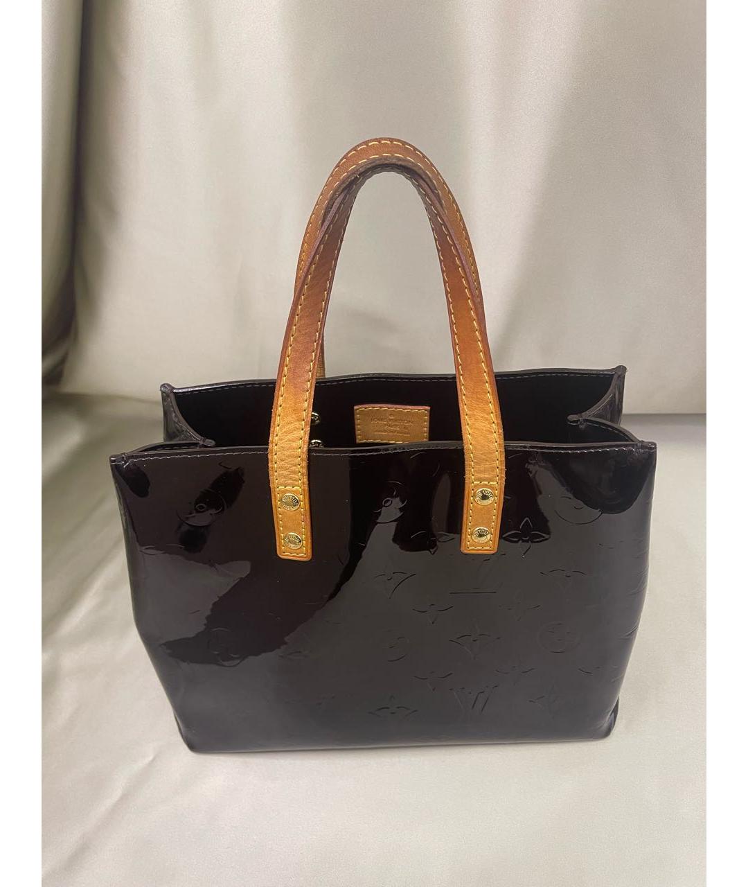 LOUIS VUITTON Бордовая сумка с короткими ручками из лакированной кожи, фото 9