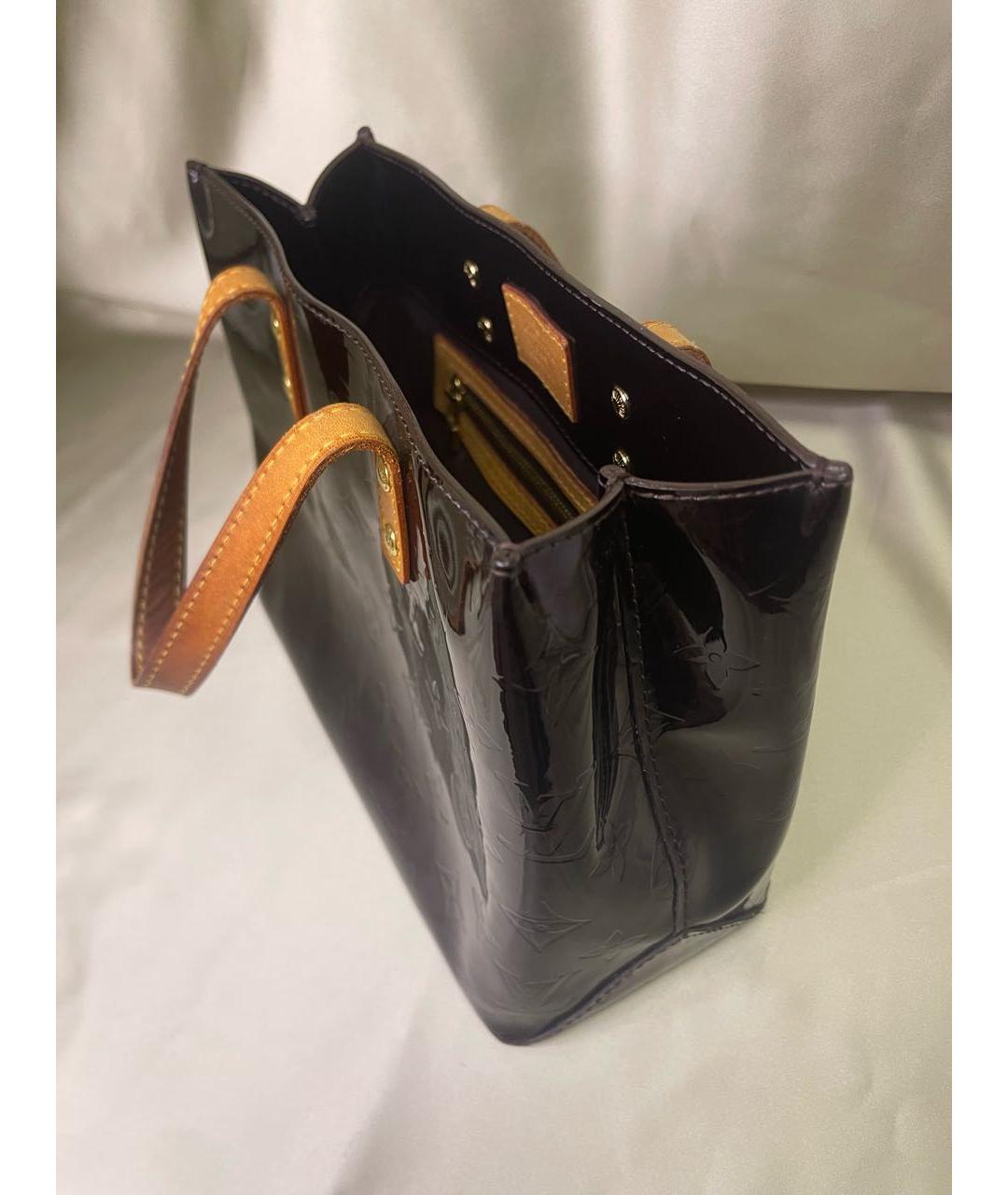 LOUIS VUITTON Бордовая сумка с короткими ручками из лакированной кожи, фото 2