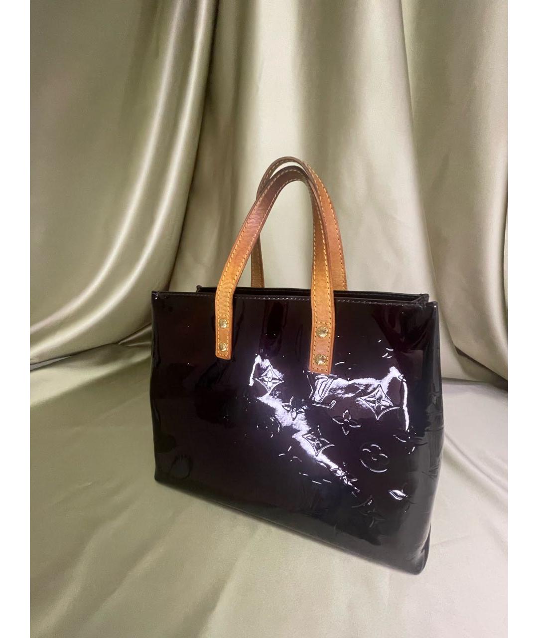 LOUIS VUITTON Бордовая сумка с короткими ручками из лакированной кожи, фото 4