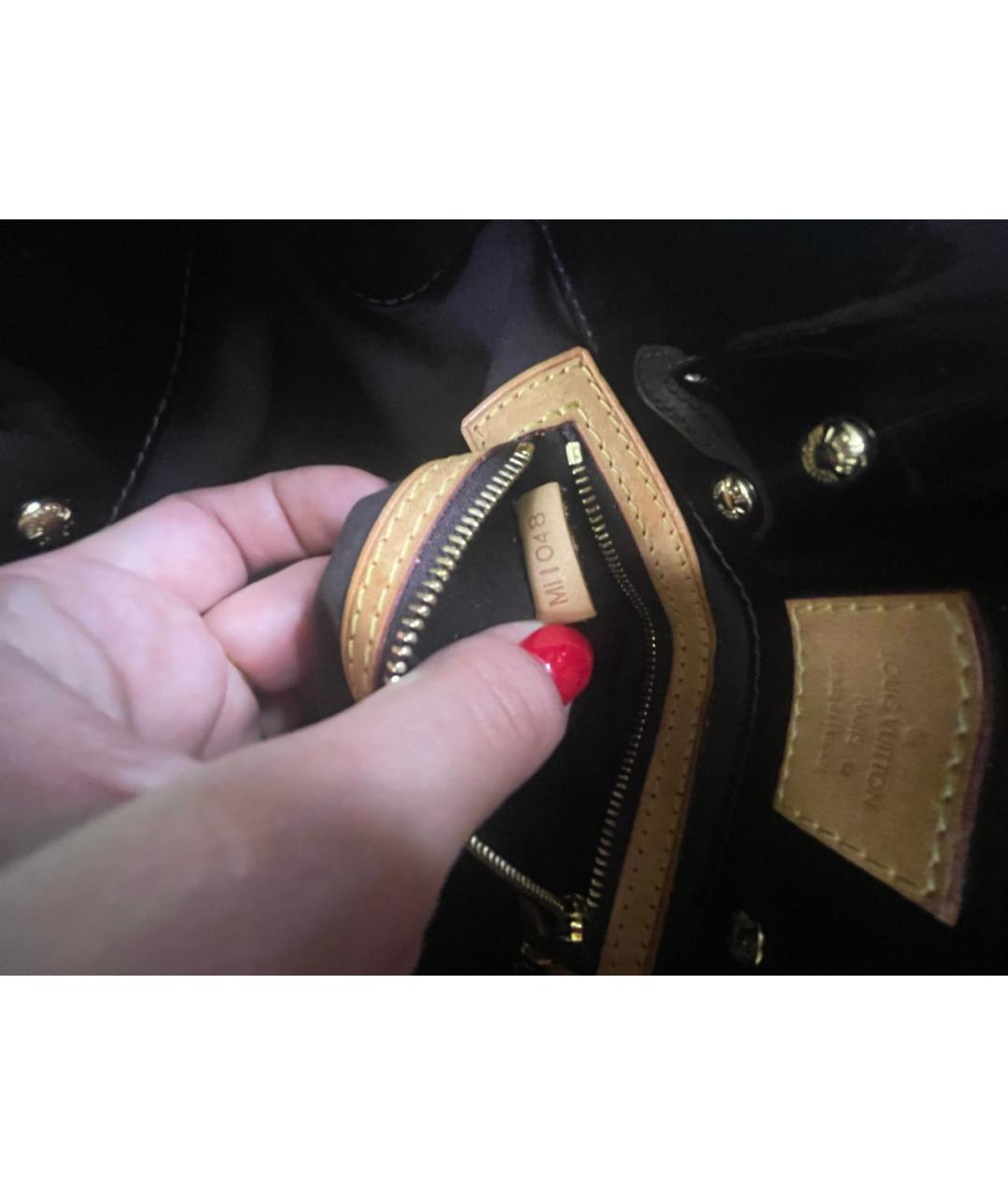 LOUIS VUITTON Бордовая сумка с короткими ручками из лакированной кожи, фото 6