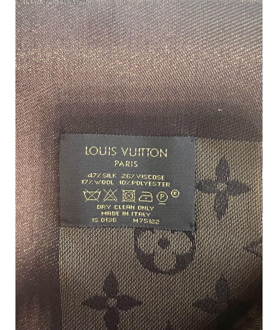 LOUIS VUITTON PRE-OWNED Коричневый шелковый платок, фото 3