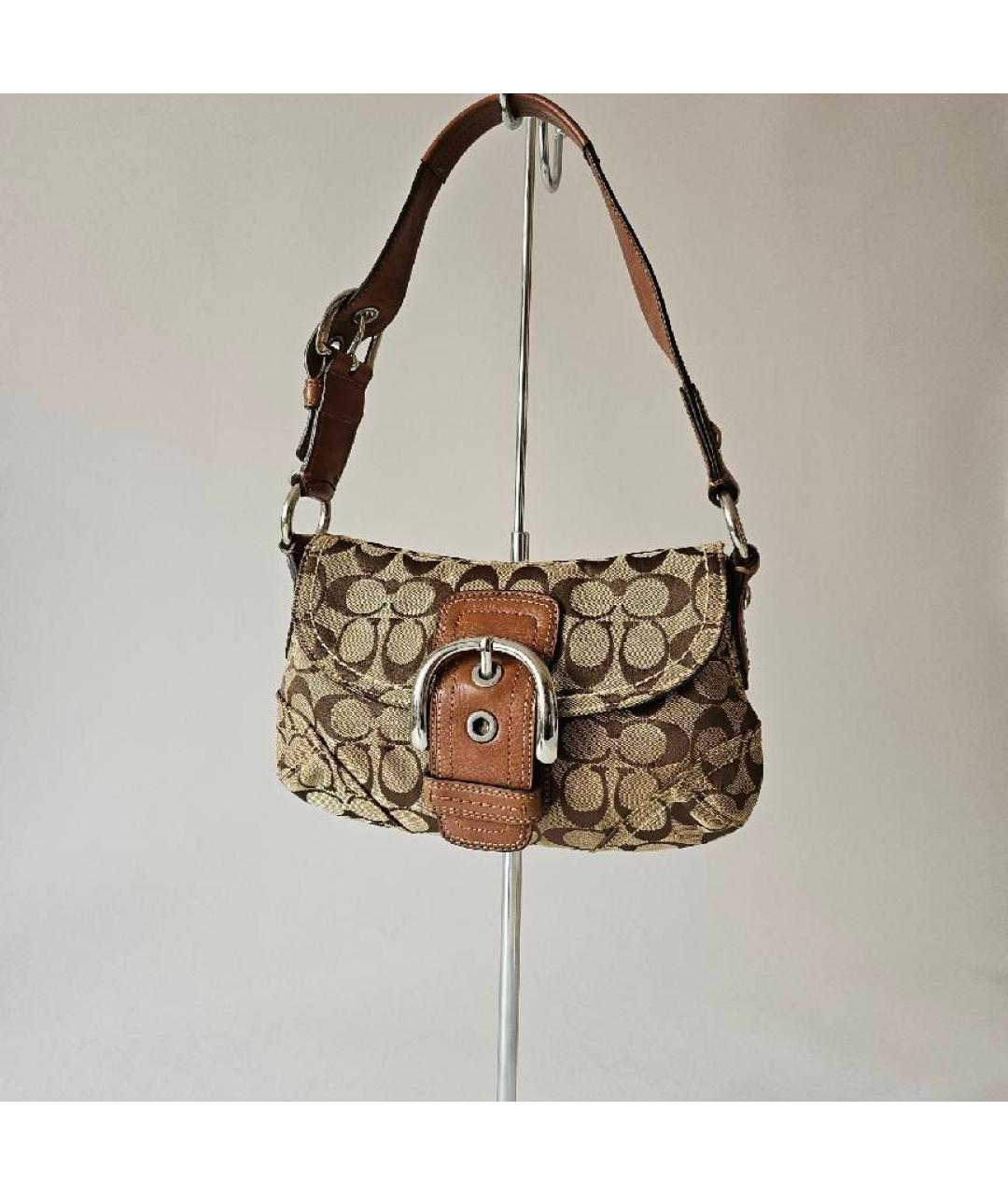 COACH Коричневая тканевая сумка через плечо для женщин – купить в ...