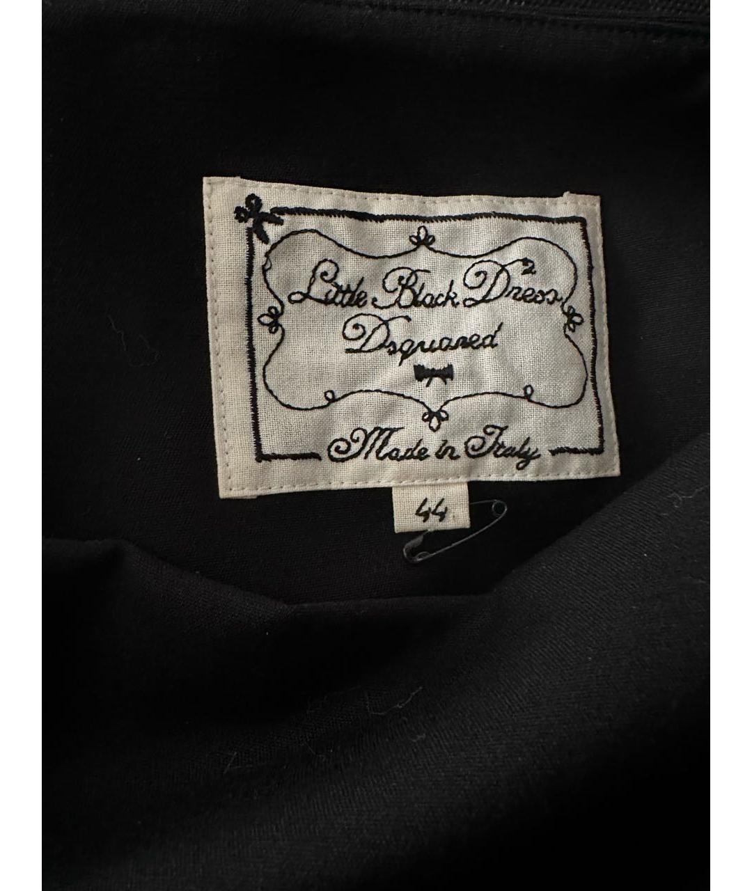 DSQUARED2 Черное шерстяное коктейльное платье, фото 3