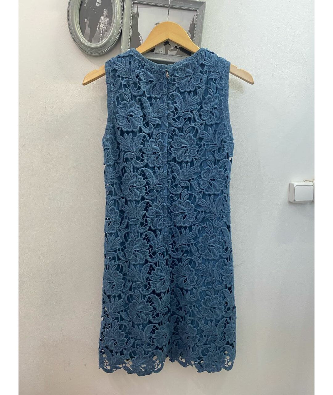 DOLCE&GABBANA Синее шерстяное повседневное платье, фото 2
