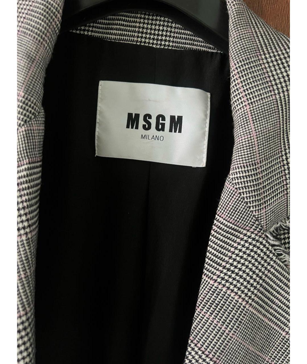 MSGM Серый шерстяной жакет/пиджак, фото 3