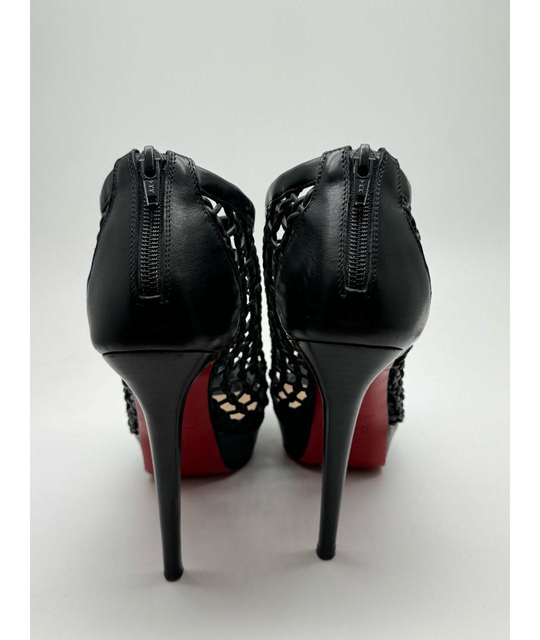 CHRISTIAN LOUBOUTIN Черные кожаные туфли, фото 4