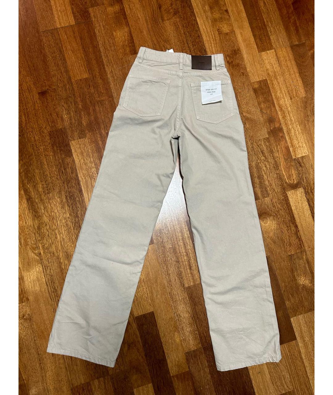 12 STOREEZ Бежевые хлопковые прямые джинсы, фото 4