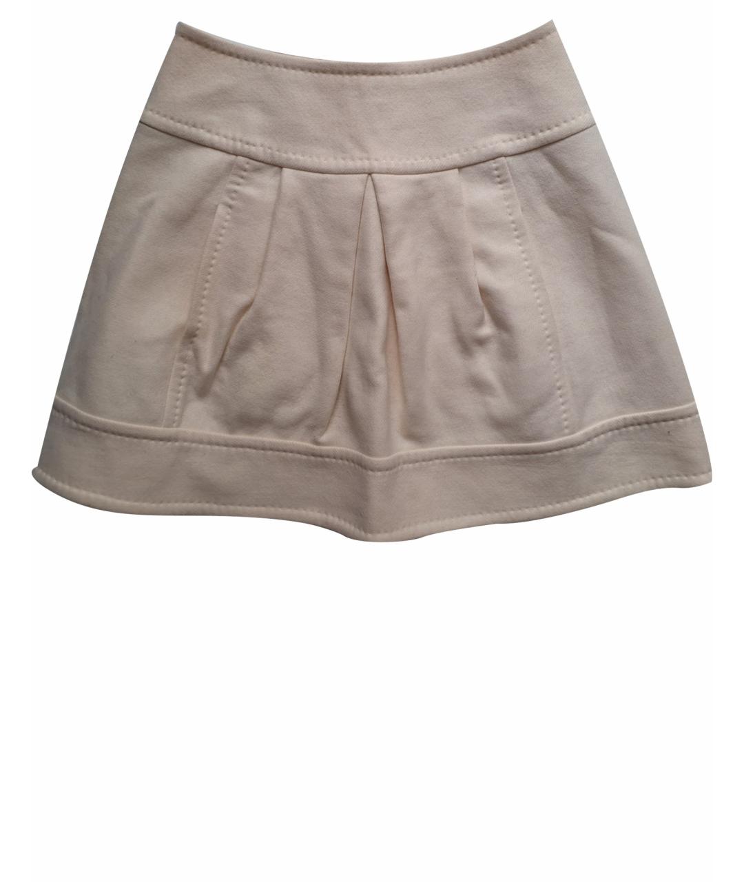 MALO Бежевая шерстяная юбка мини, фото 1