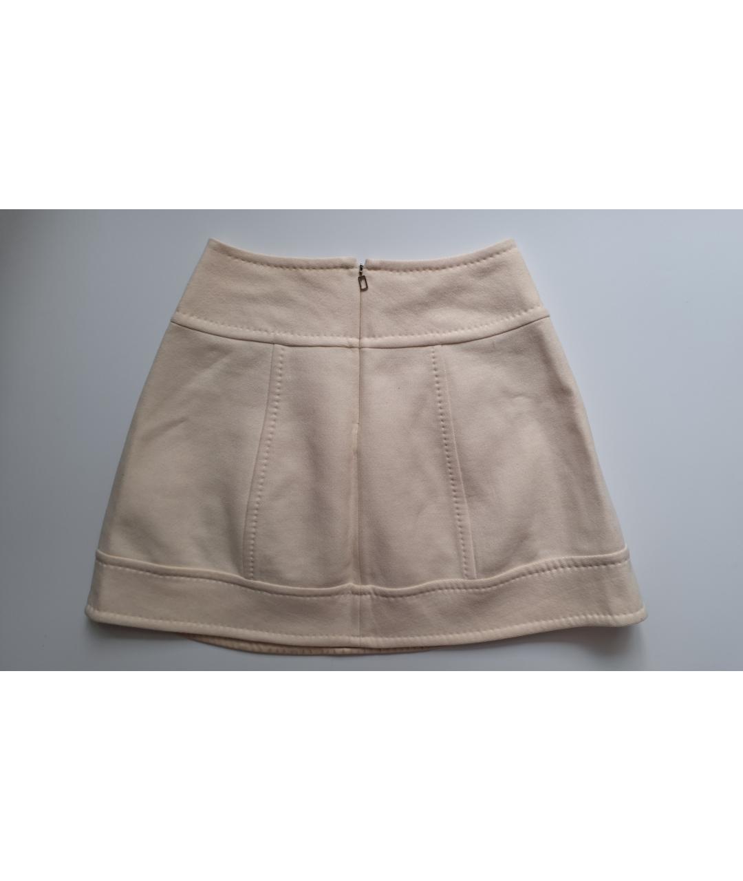 MALO Бежевая шерстяная юбка мини, фото 2