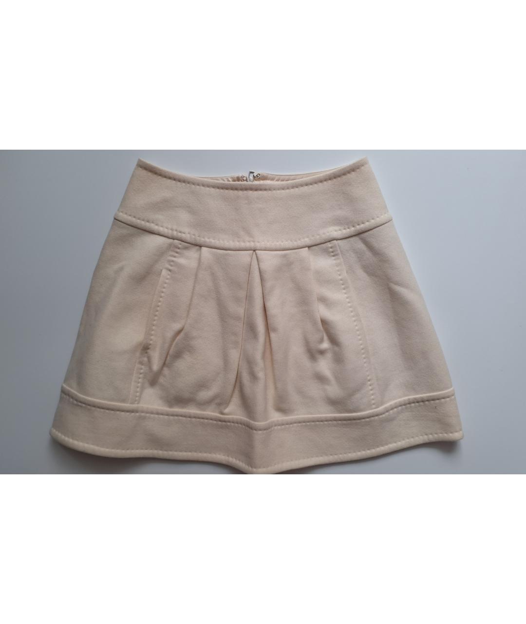 MALO Бежевая шерстяная юбка мини, фото 6