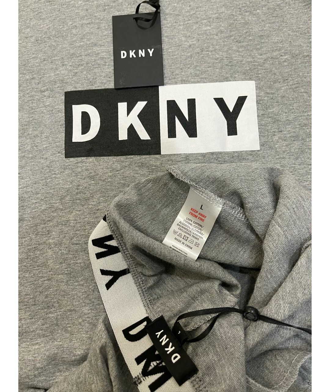 DKNY Серый хлопковый спортивный костюм, фото 8