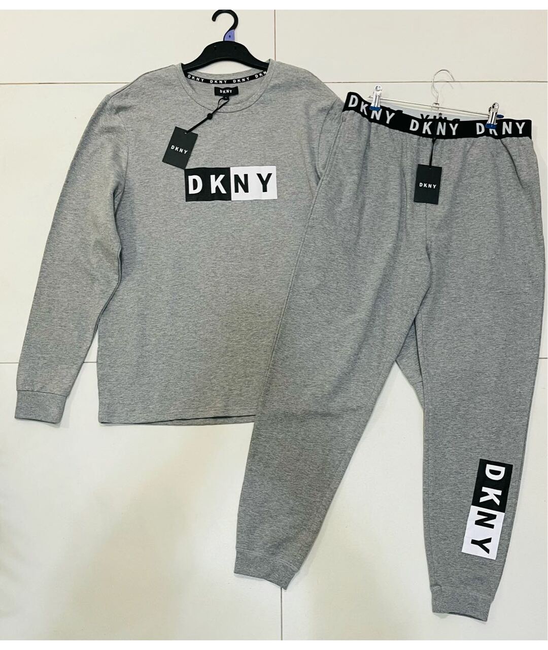 DKNY Серый хлопковый спортивный костюм, фото 6