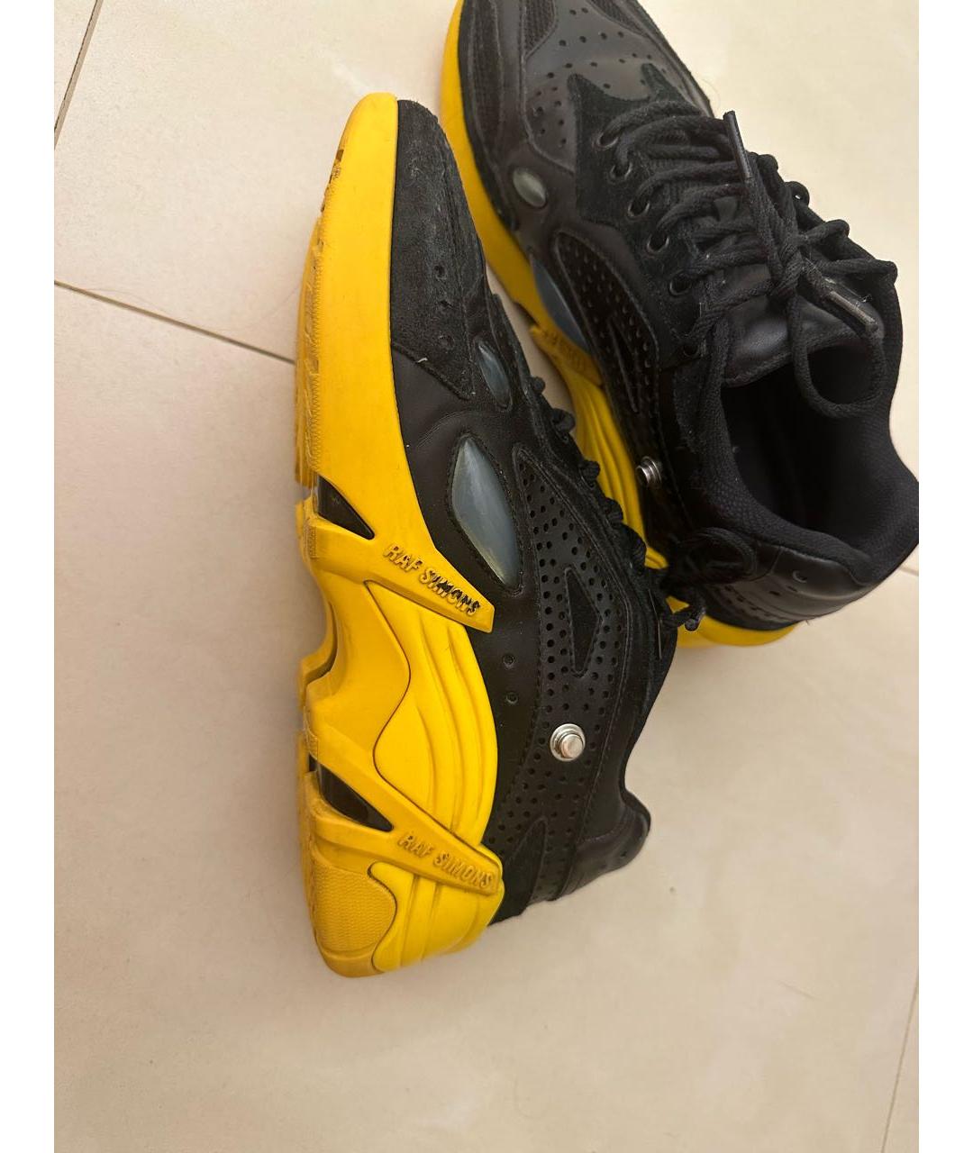 RAF SIMONS Черные кожаные кроссовки, фото 4