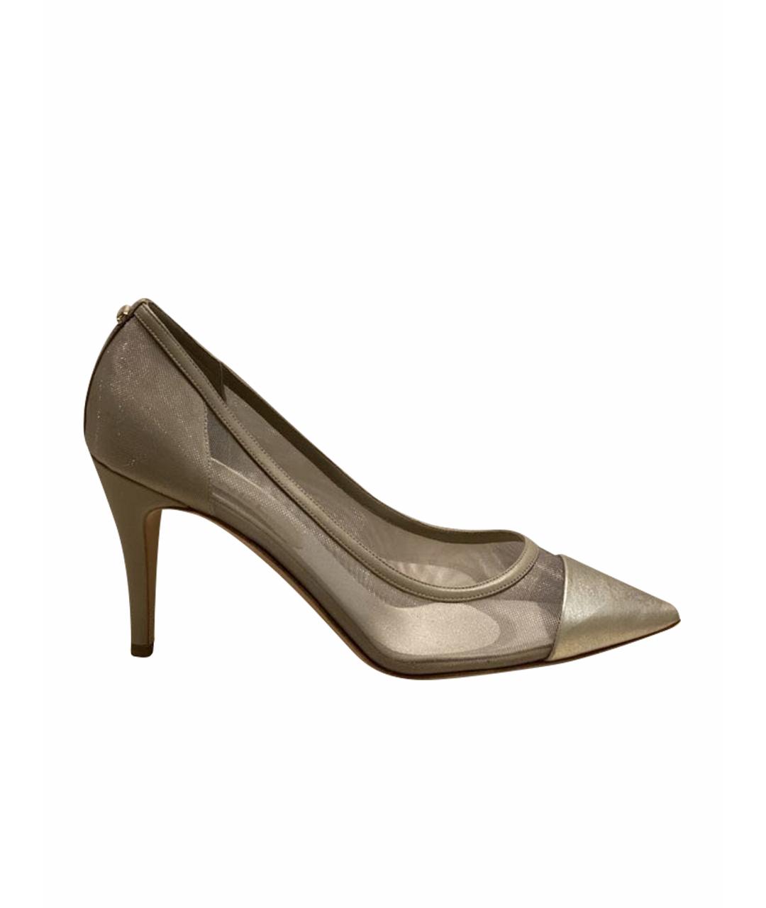 CHANEL PRE-OWNED Золотые кожаные туфли, фото 1