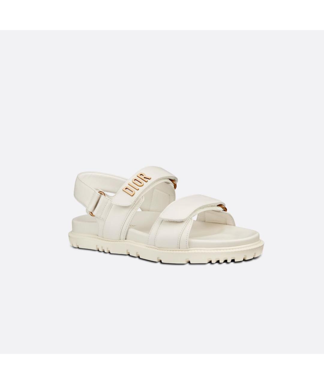 CHRISTIAN DIOR Бежевые кожаные сандалии, фото 7