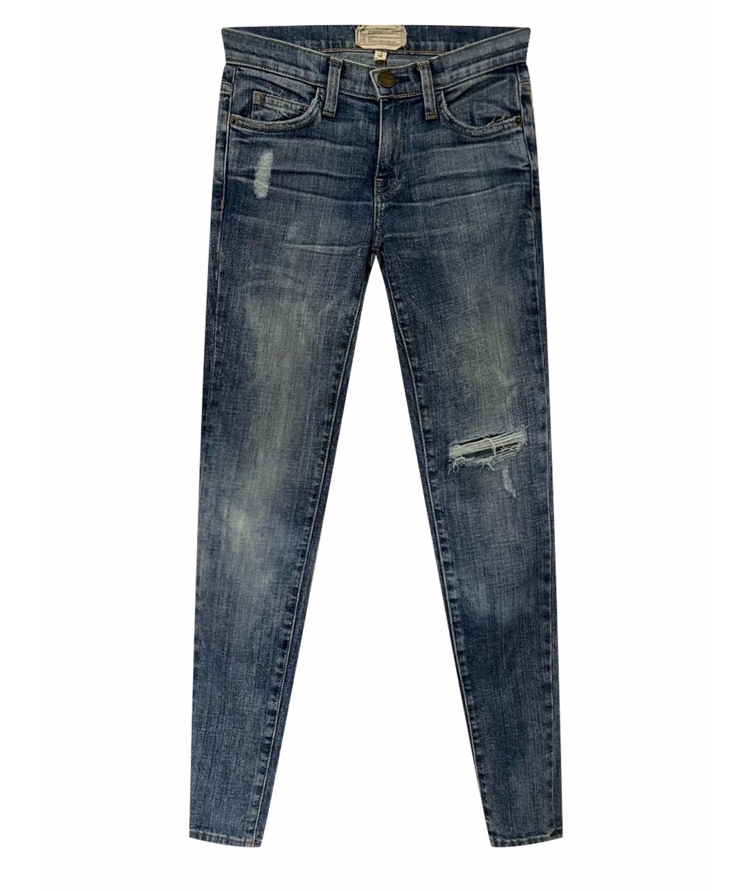 CURRENT/ELLIOTT Синие хлопко-эластановые джинсы слим, фото 1