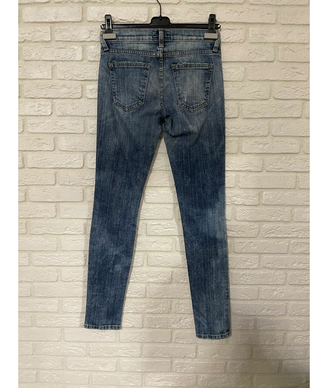 CURRENT/ELLIOTT Синие хлопко-эластановые джинсы слим, фото 6