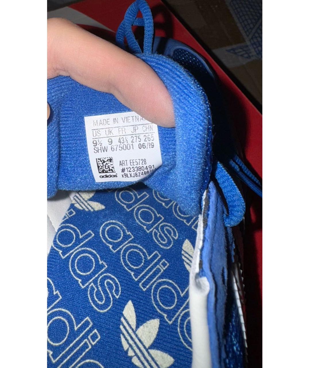 ADIDAS Синие кожаные низкие кроссовки / кеды, фото 4