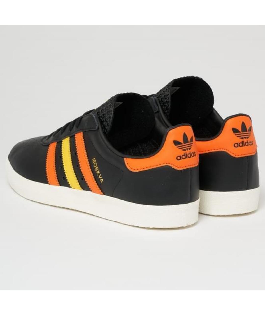 ADIDAS Черные кожаные низкие кроссовки / кеды, фото 3