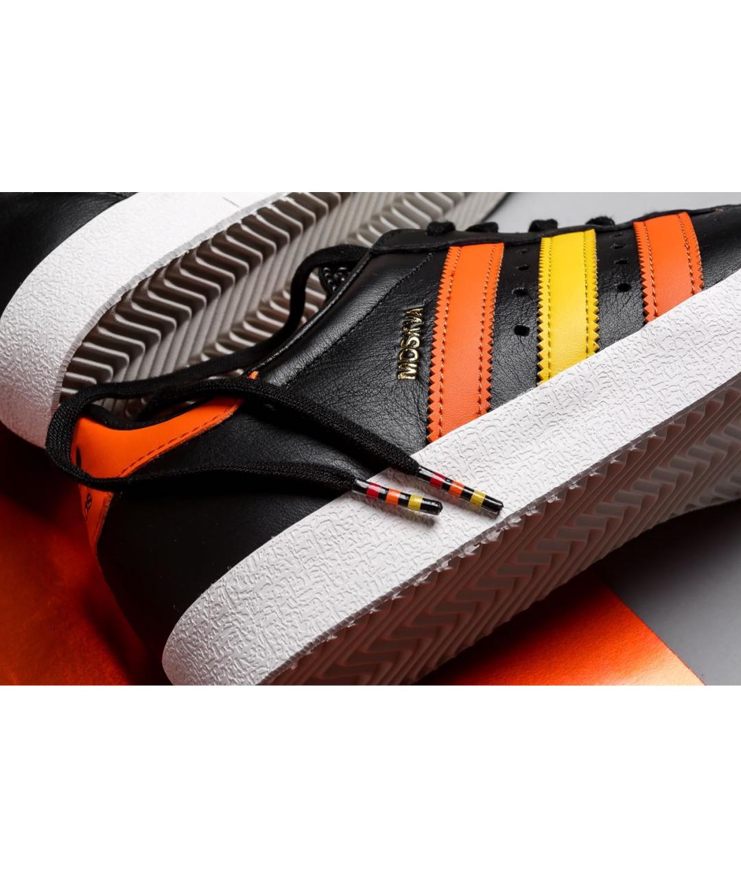 ADIDAS Черные кожаные низкие кроссовки / кеды, фото 2