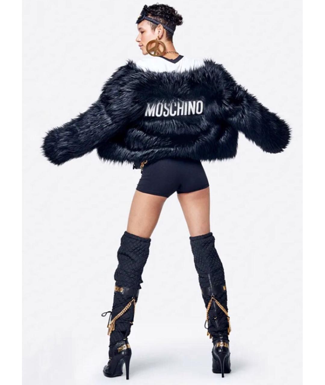 MOSCHINO Черная меховая шуба, фото 8