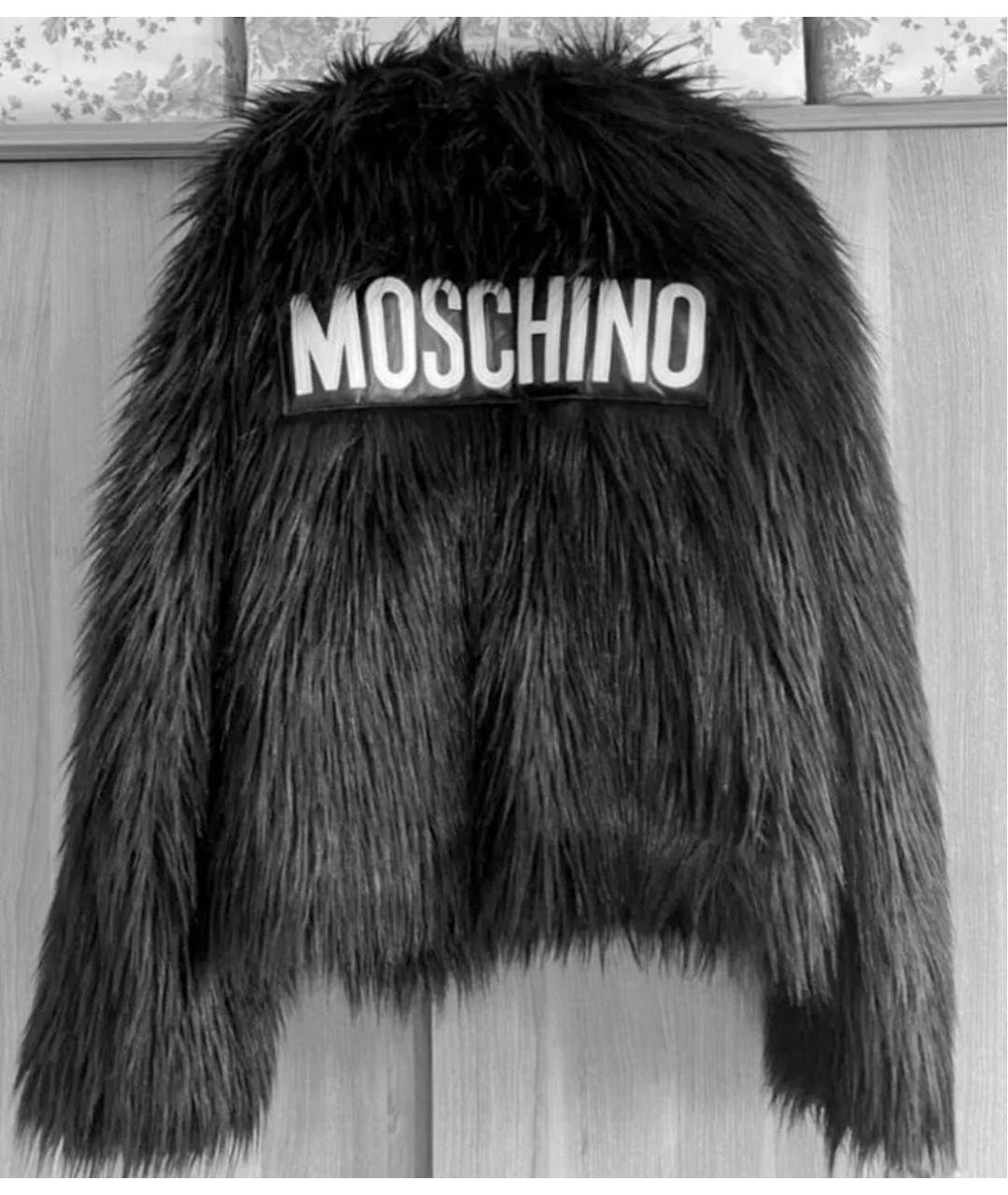 MOSCHINO Черная меховая шуба, фото 6