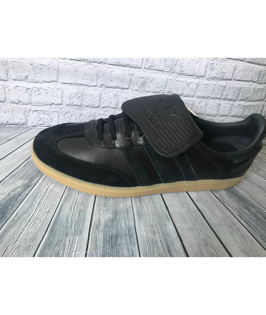 ADIDAS Черные кожаные низкие кроссовки / кеды, фото 5