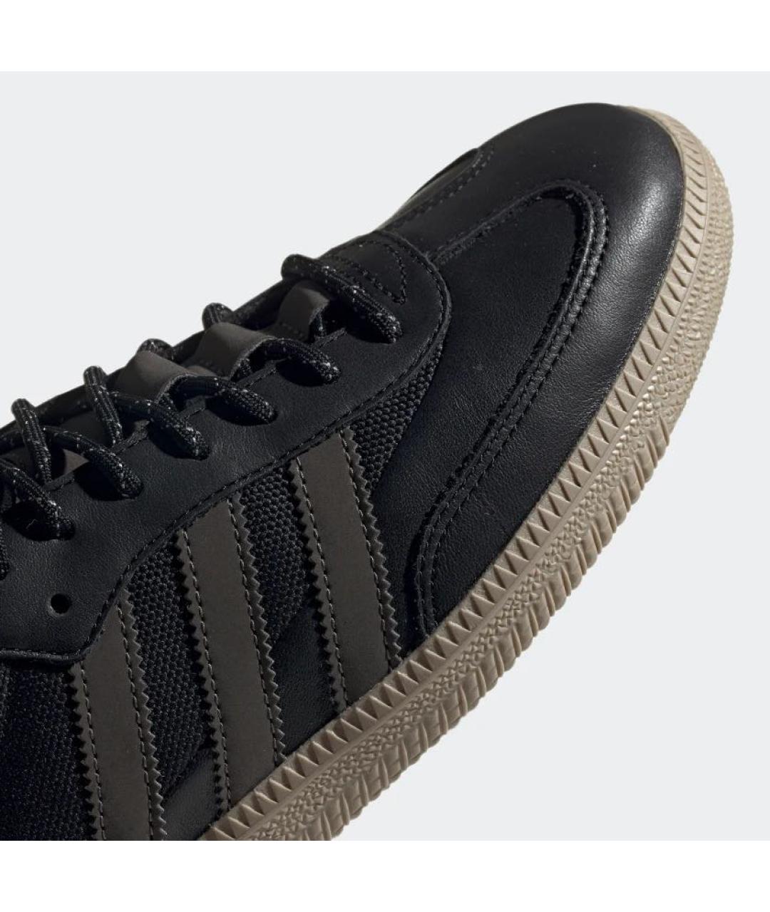 ADIDAS Черные кожаные низкие кроссовки / кеды, фото 4
