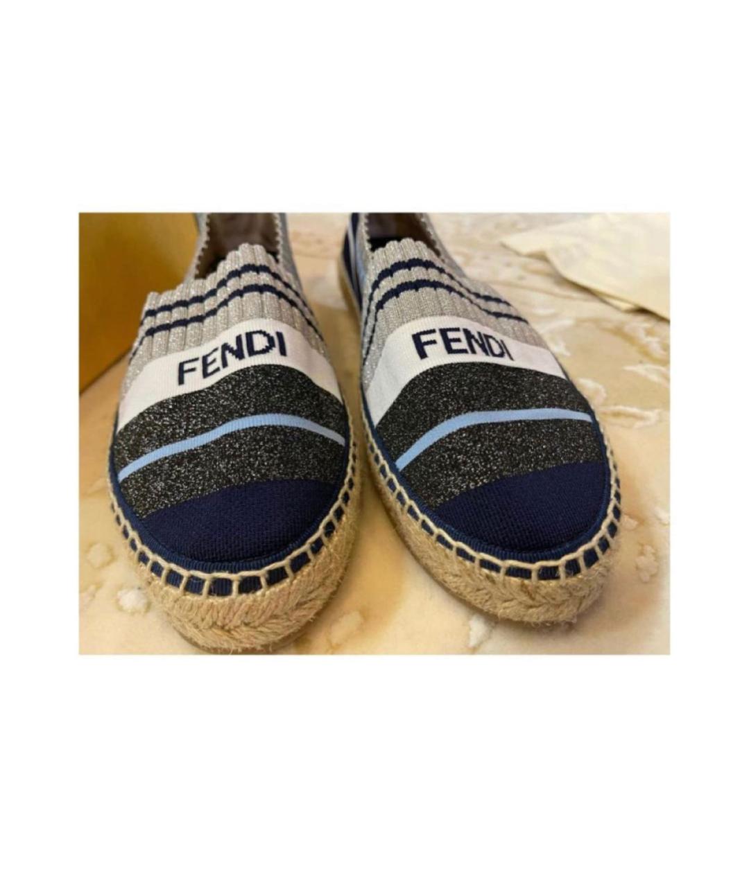 FENDI Синие текстильные эспадрильи, фото 4