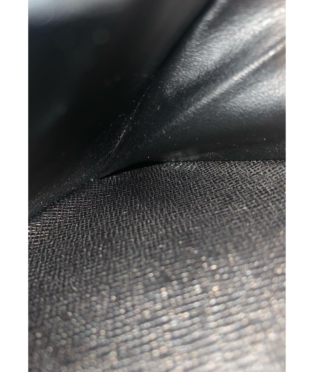 LOUIS VUITTON Антрацитовый кожаный кошелек, фото 6