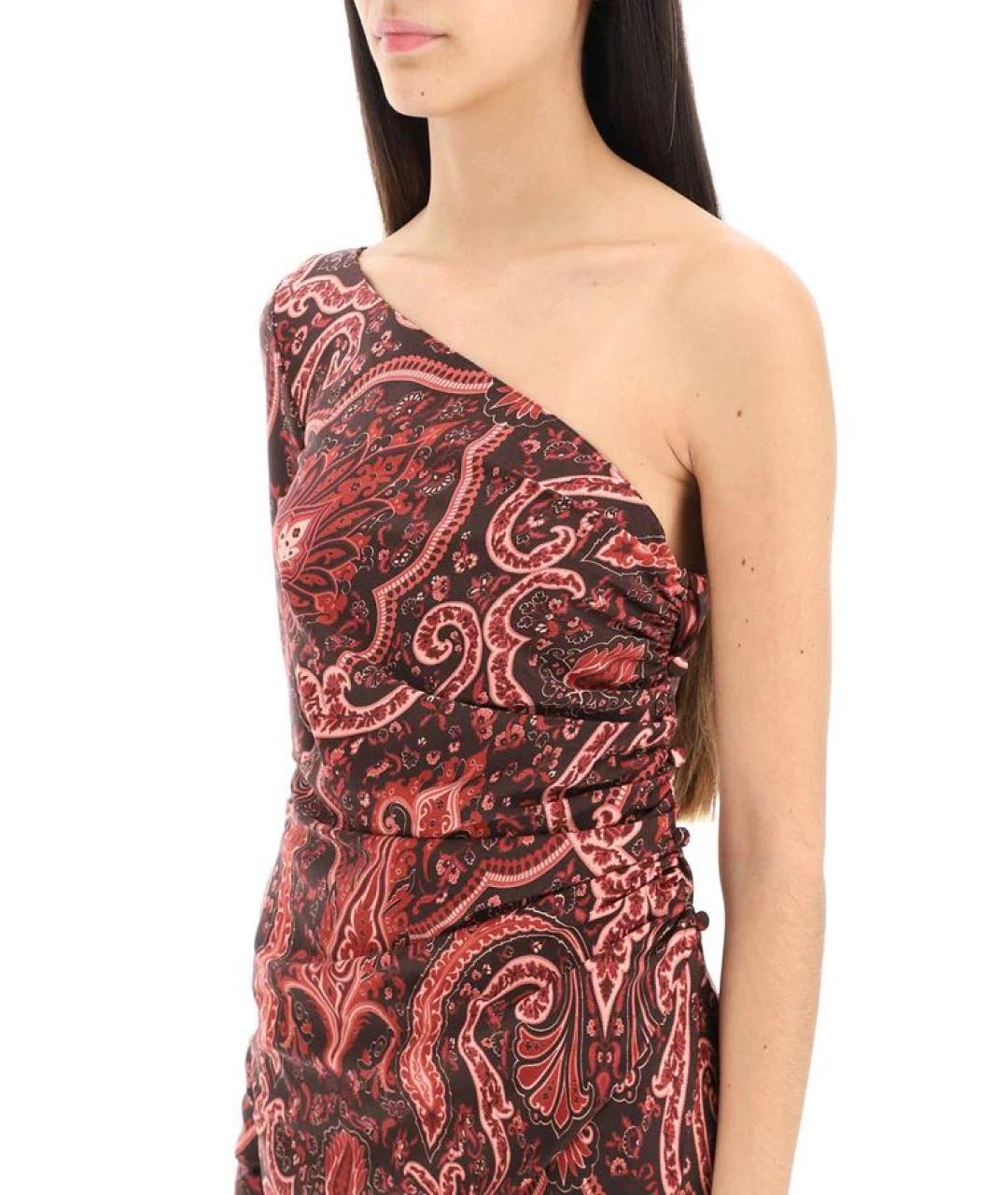 ETRO Бордовое полиамидовое коктейльное платье, фото 4