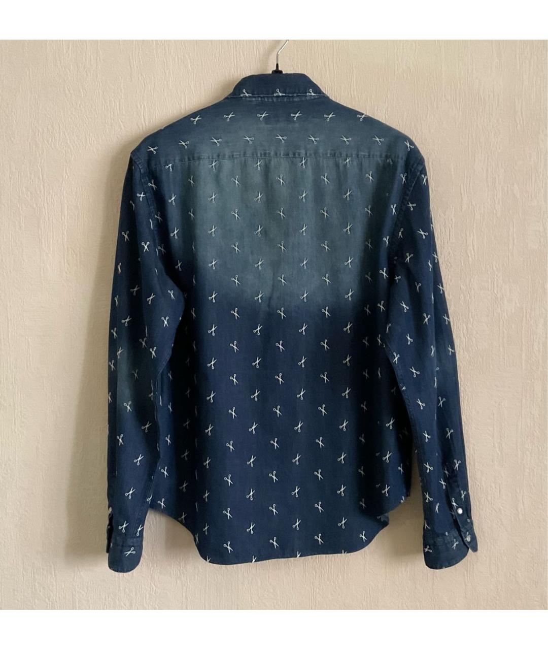 UOMO COLLEZIONI Темно-синяя хлопковая рубашка, фото 2
