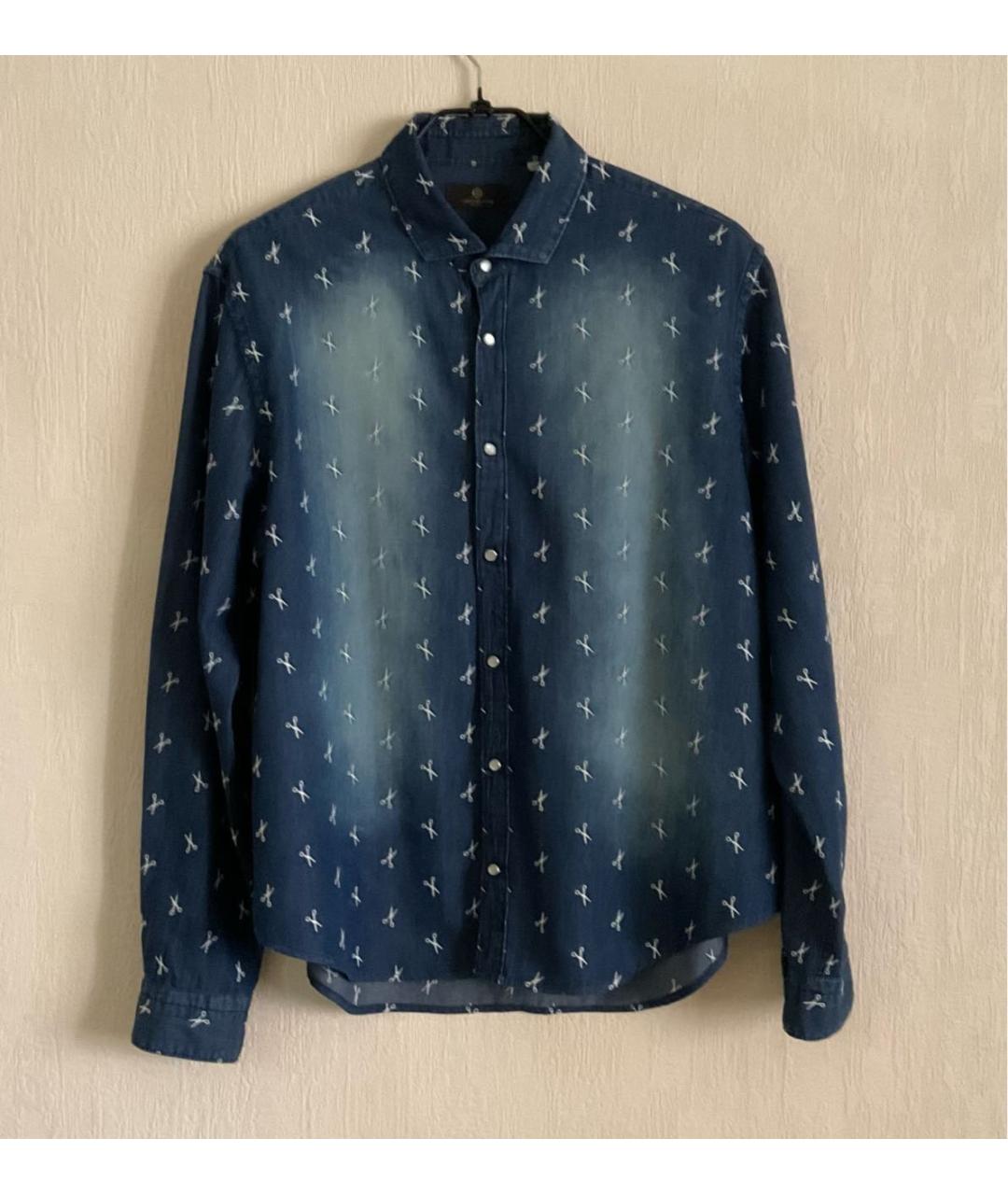 UOMO COLLEZIONI Темно-синяя хлопковая рубашка, фото 6