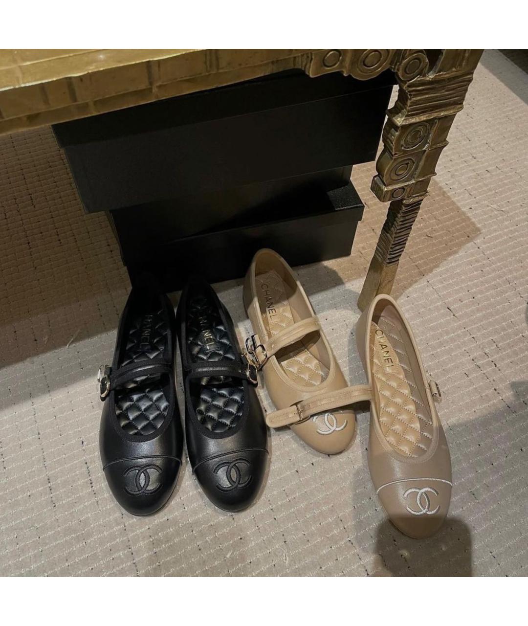 CHANEL Черные кожаные балетки, фото 4
