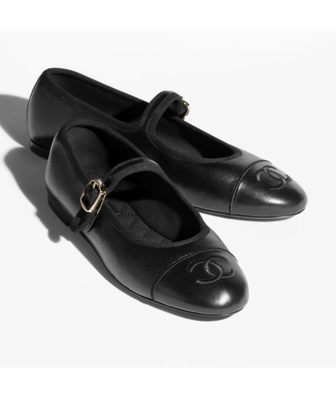 CHANEL Черные кожаные балетки, фото 7