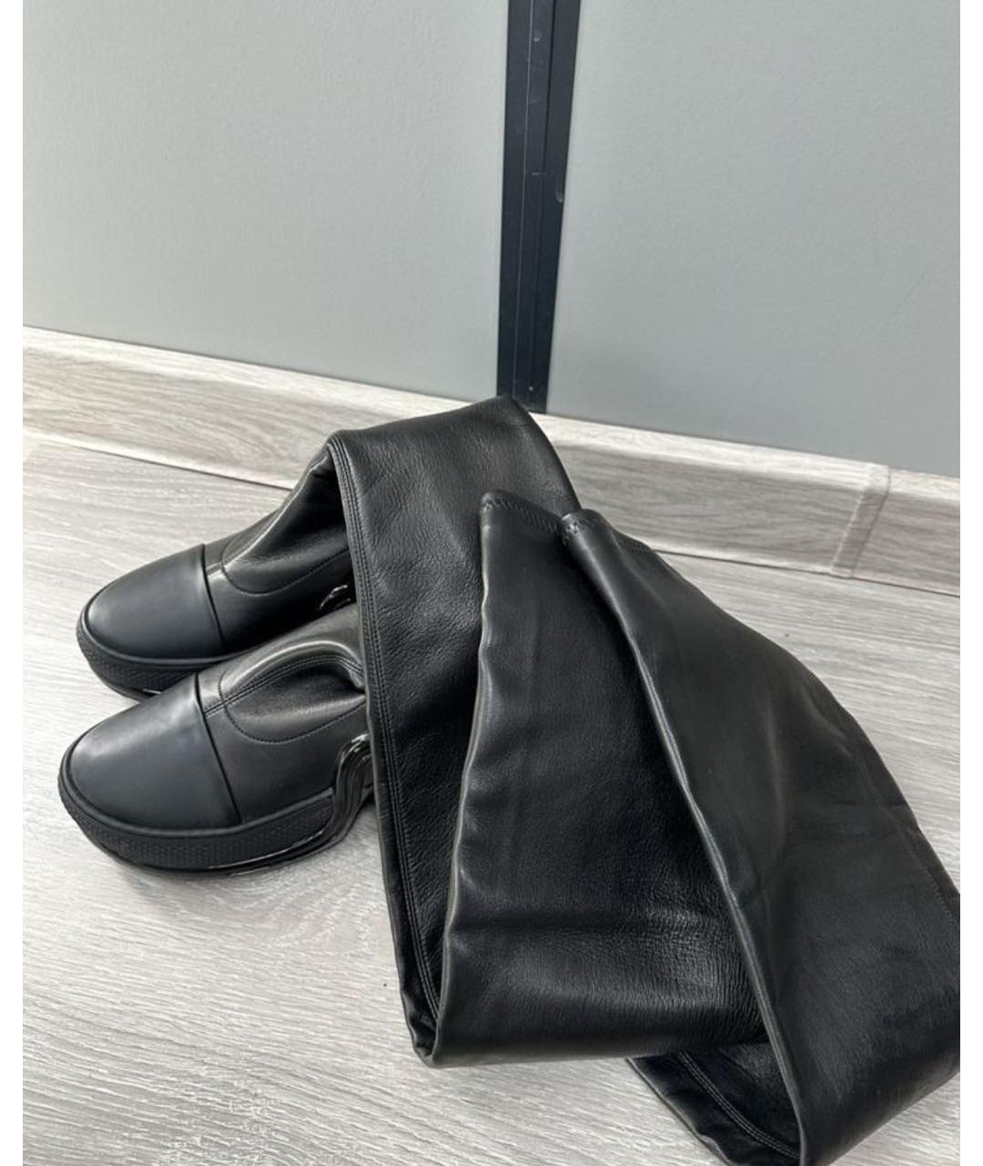 LOUIS VUITTON PRE-OWNED Черные кожаные ботфорты, фото 5